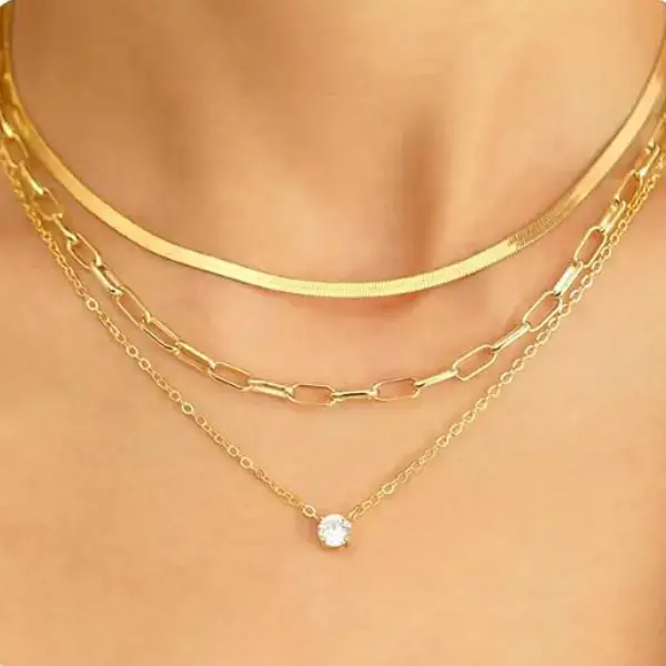 Buy 14K Gold Plated Layered Necklace Set Online on Amazon USA