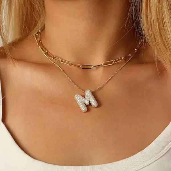Buy A-Z Bubble Letter Necklace Online on Amazon USA