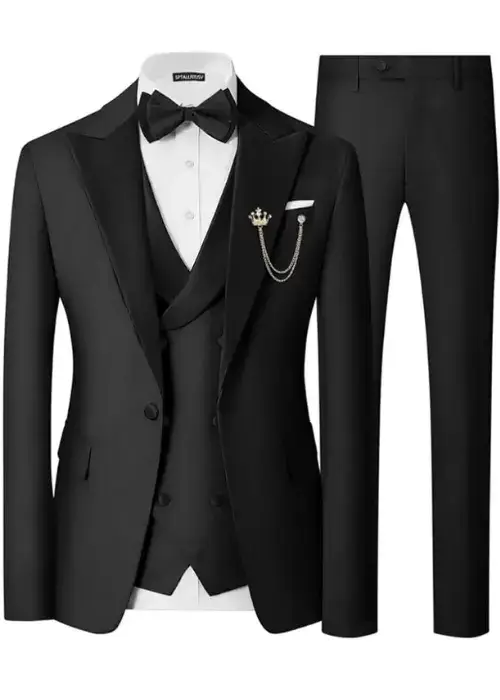 Buy Black 3-Piece Slim Fit Tuxedo Set for Men Online on Amazon USA
