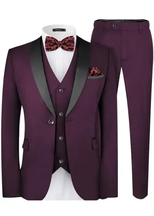 Buy Burgundy MAGE MALE's Slim Fit 3-Piece Suit Set for Men Online from Amazon USA