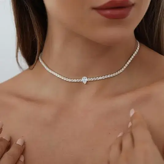 Sparkling Teardrop Tennis Necklace Online on Amazon in USA